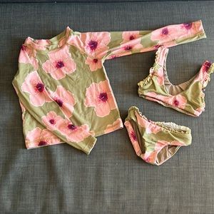 Acacia Honey, toddler swimsuit and rash guard set